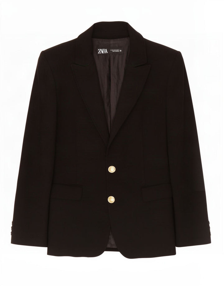 Giacca blazer a 2 bottoni da donna Zara UK 6 XS poliestere nero