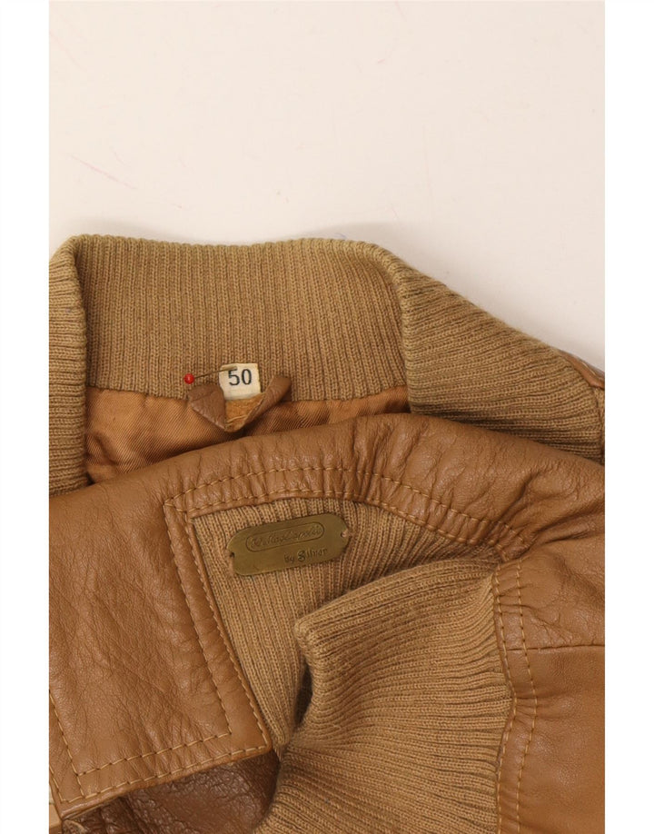 VINTAGE Womens Leather Jacket IT 50 XL Brown Leather Vintage Vintage and Second-Hand Vintage from Messina Hembry 