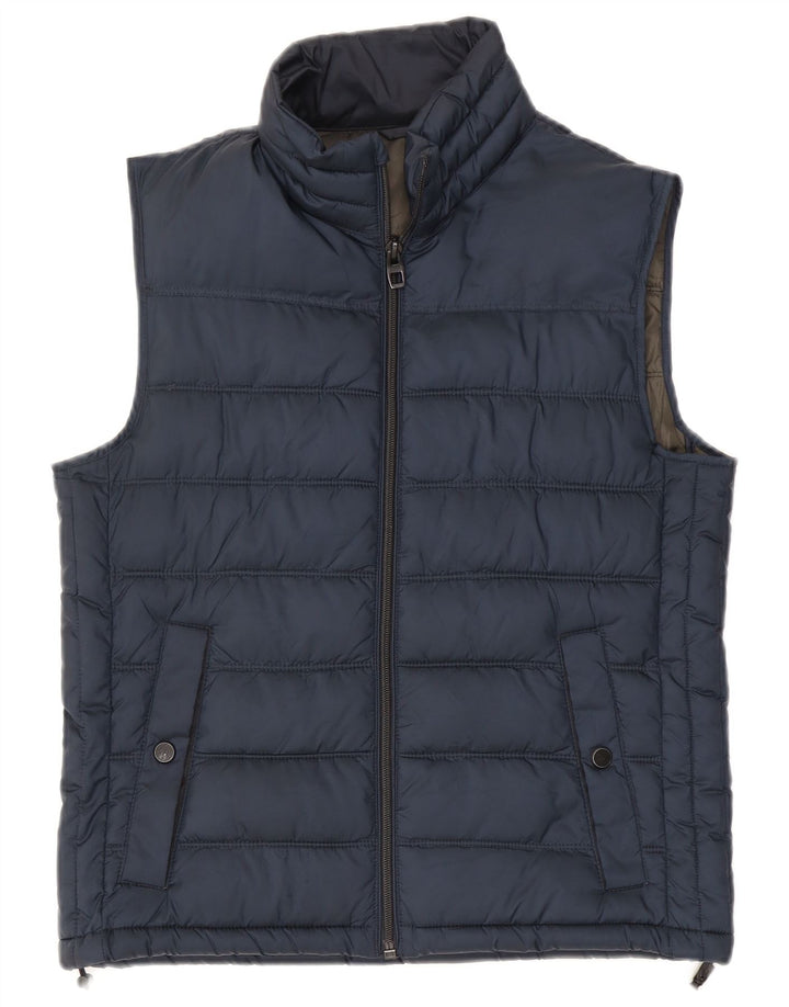 Gilet imbottito da uomo Zara UK 38 medio blu navy poliestere