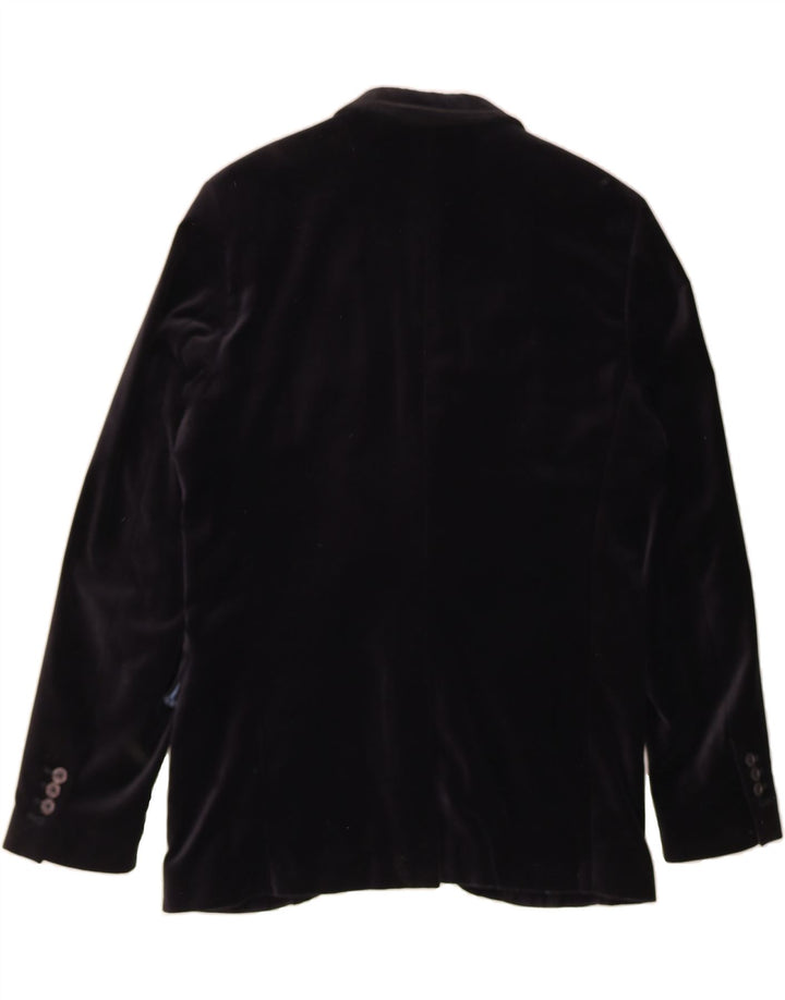 SCOTCH & SODA Giacca blazer da uomo in velluto a 2 bottoni IT 52 XL cotone nero
