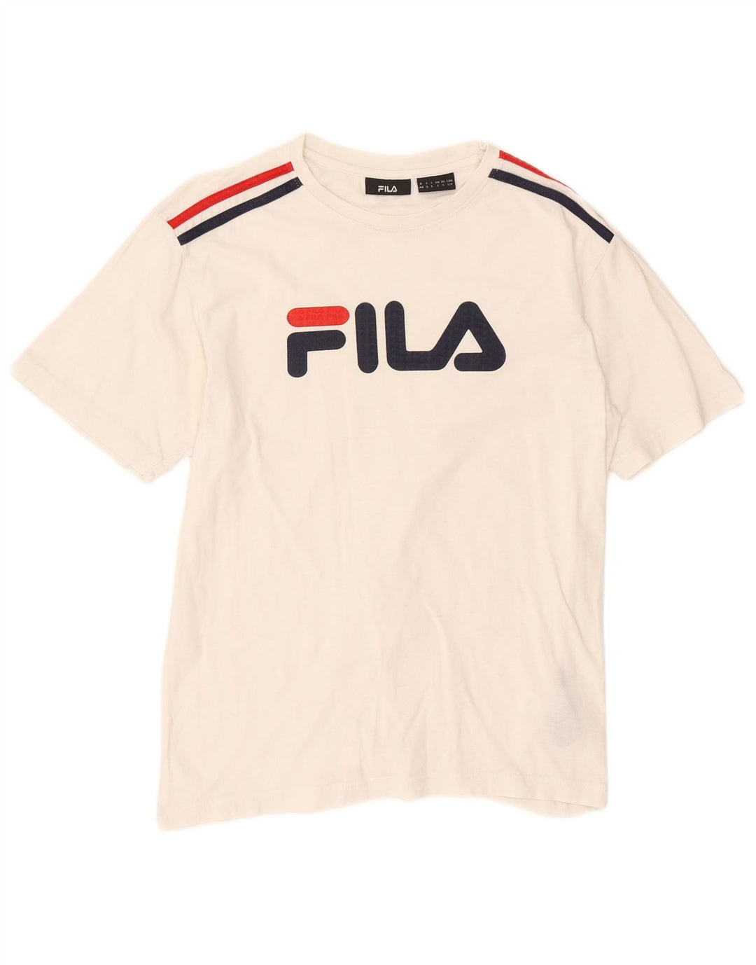 T-shirt grafica da uomo Fila Top Small in cotone bianco