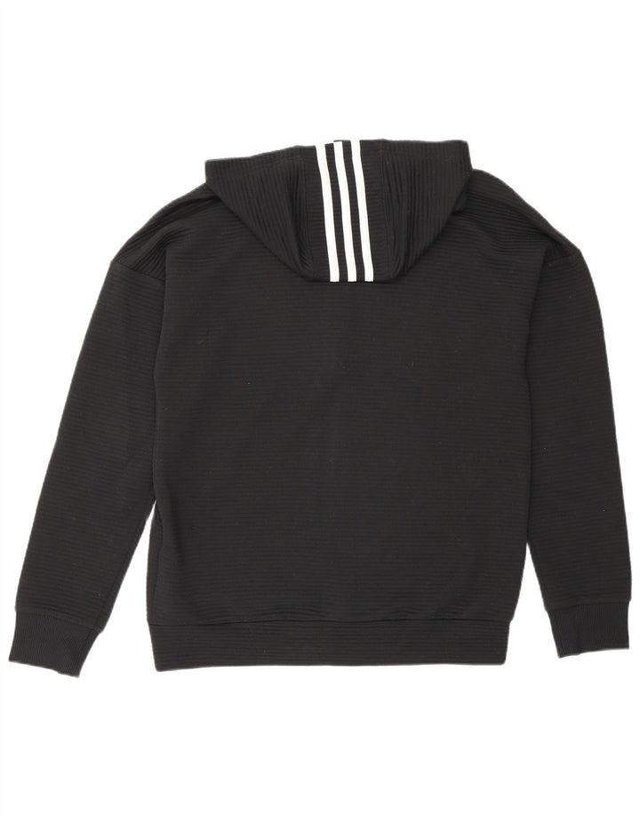 Felpa con cappuccio e zip Adidas da ragazzo 13-14 anni in poliestere nero