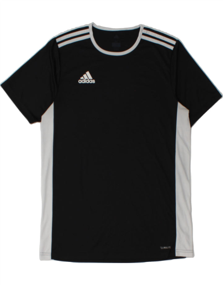 ADIDAS Mens Climalite T-Shirt Top Medium Black Colourblock Vintage Adidas and Second-Hand Adidas from Messina Hembry 