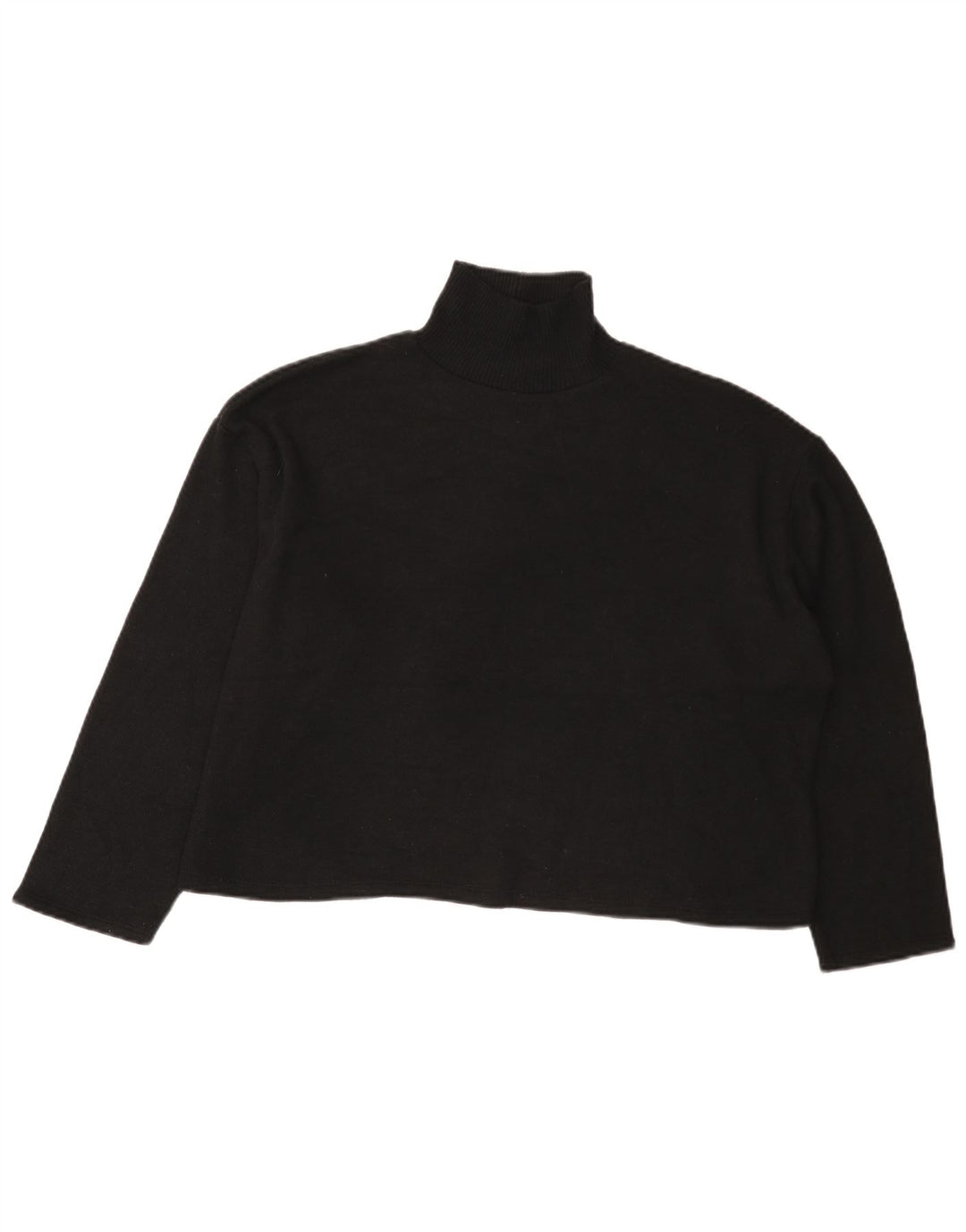 Maglione corto corto da donna Zara con collo dolcevita UK 14 grande nero