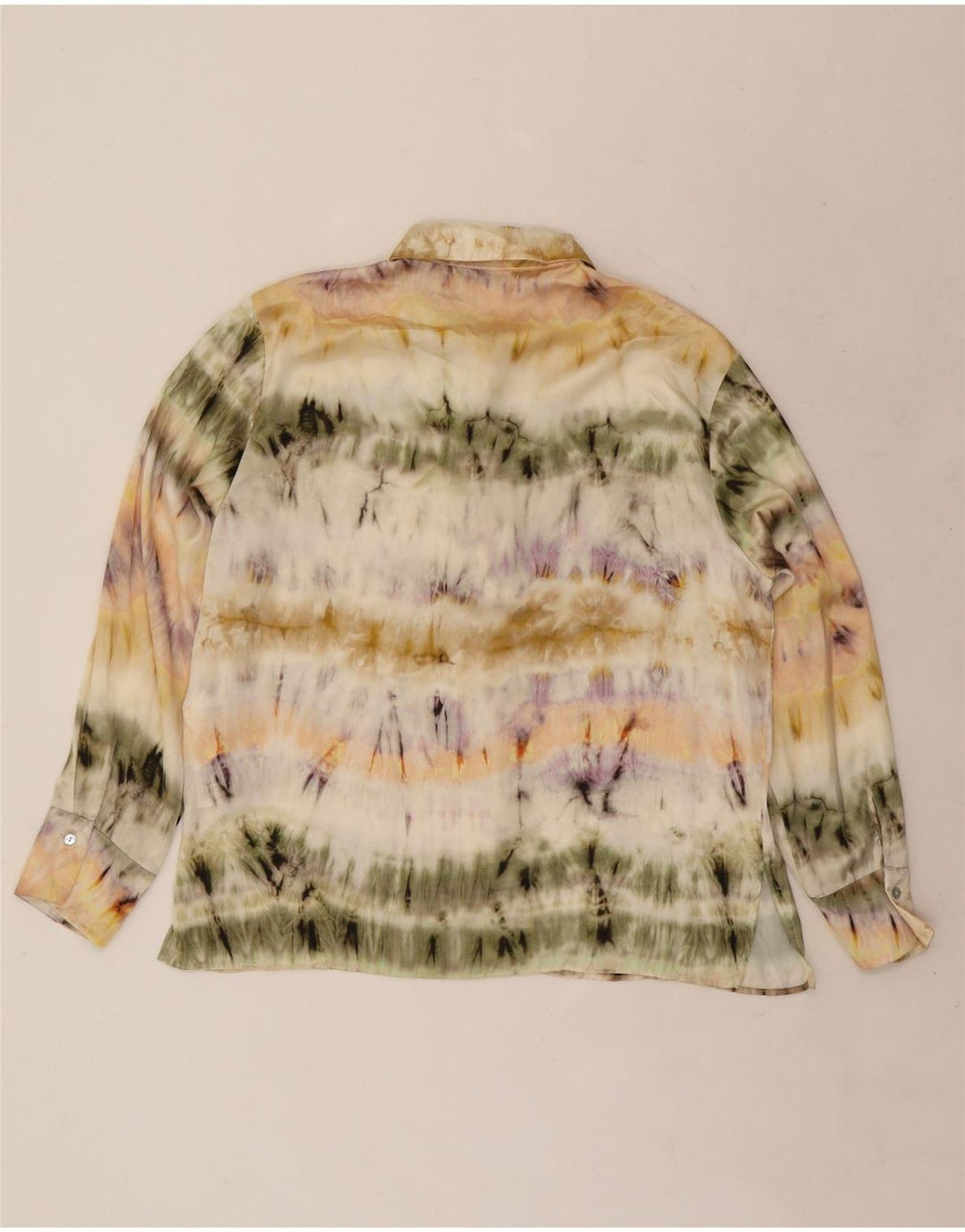 Camicia Zara da donna camicetta UK 16 grande poliestere tie-dye multicolore