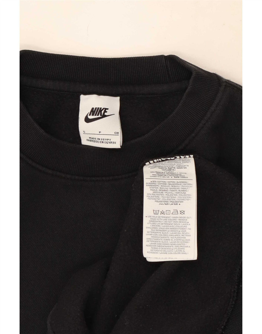 Felpa Nike Uomo Maglione Piccolo Cotone Nero