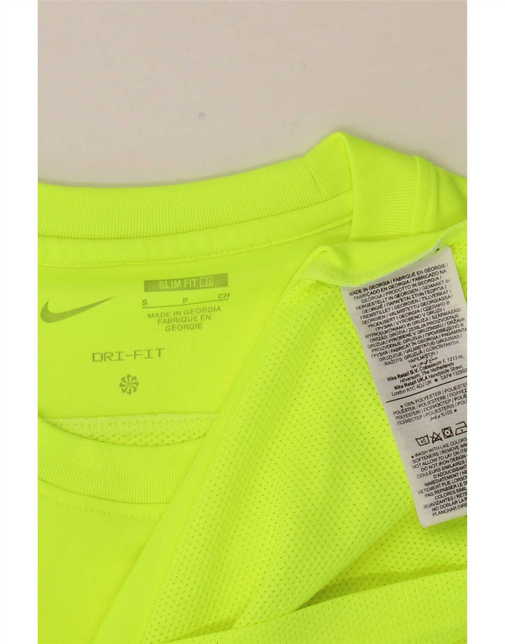 T-shirt Nike Dri Fit Slim da uomo, piccola, in poliestere verde