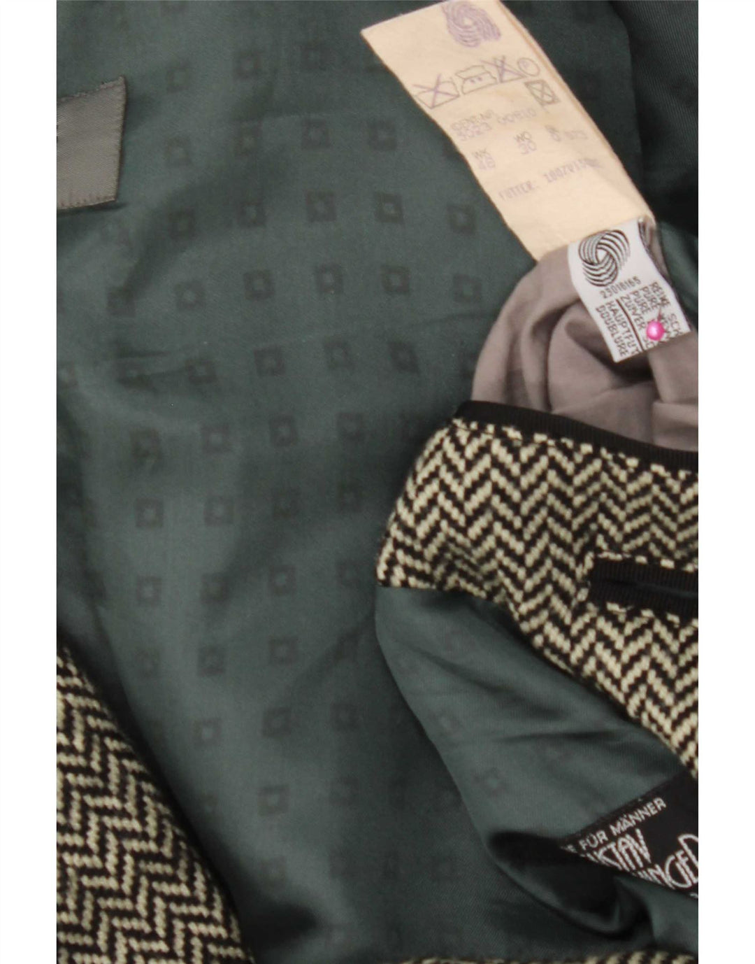 Giacca blazer a 2 bottoni da uomo Hugo Boss EU 56 3XL nera a spina di pesce