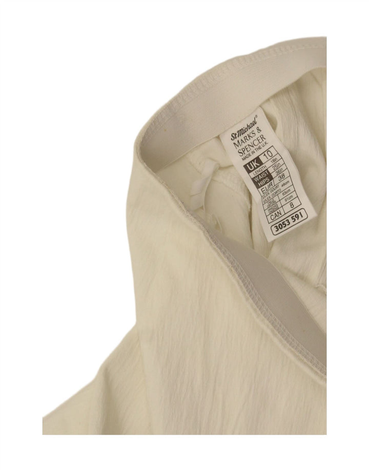 Mini gonna a tubino da donna Marks & Spencer UK 10 piccola W25 poliestere bianco