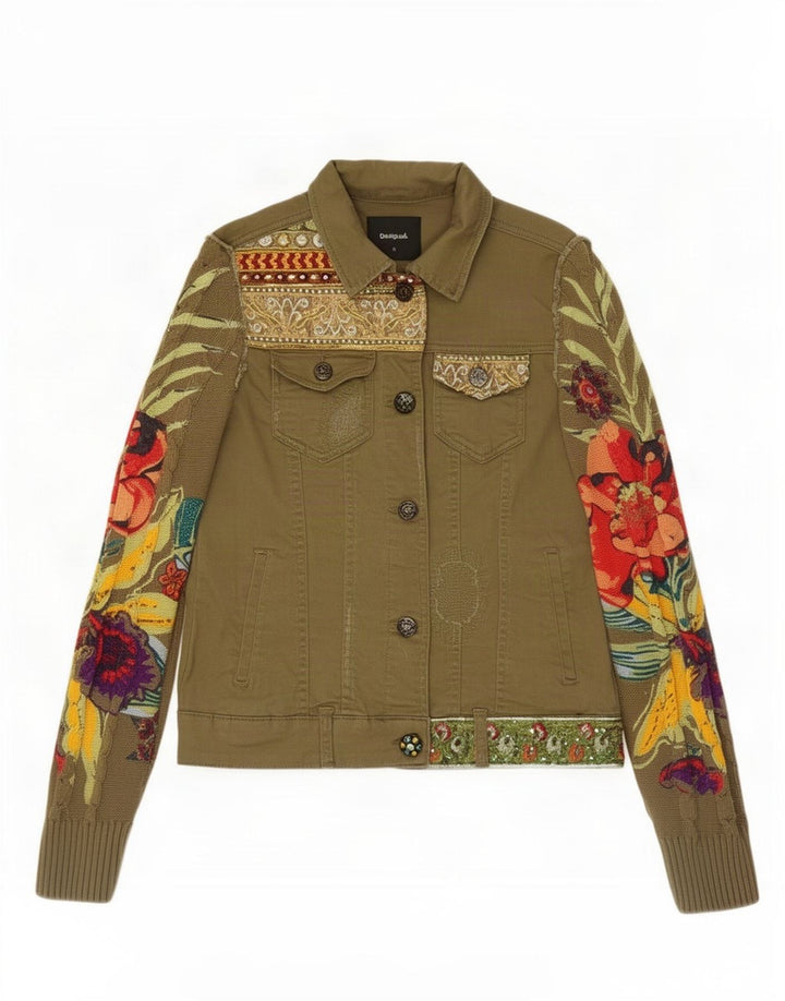 Giacca di jeans da donna Desigual EU 40 Medium Khaki Floral