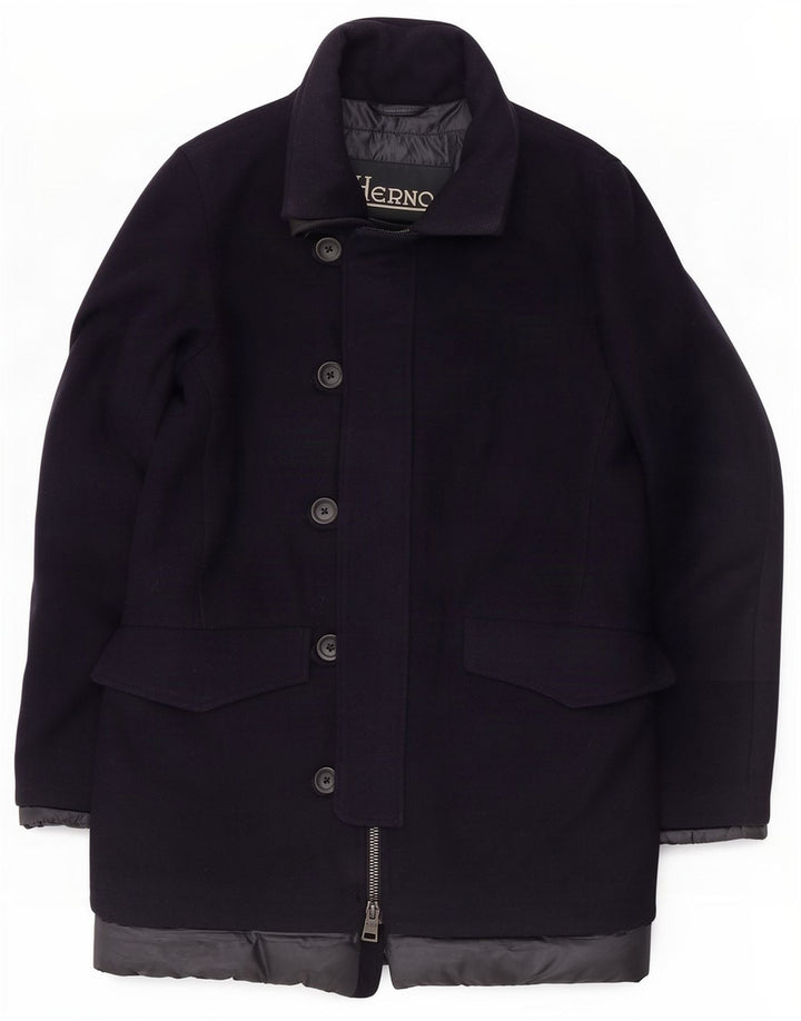 Cappotto Herno Uomo IT 44 XS Blu Navy Lana