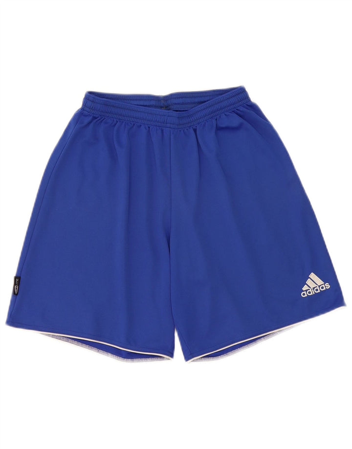 Pantaloncini sportivi Adidas Climalite da uomo in poliestere a righe blu medio