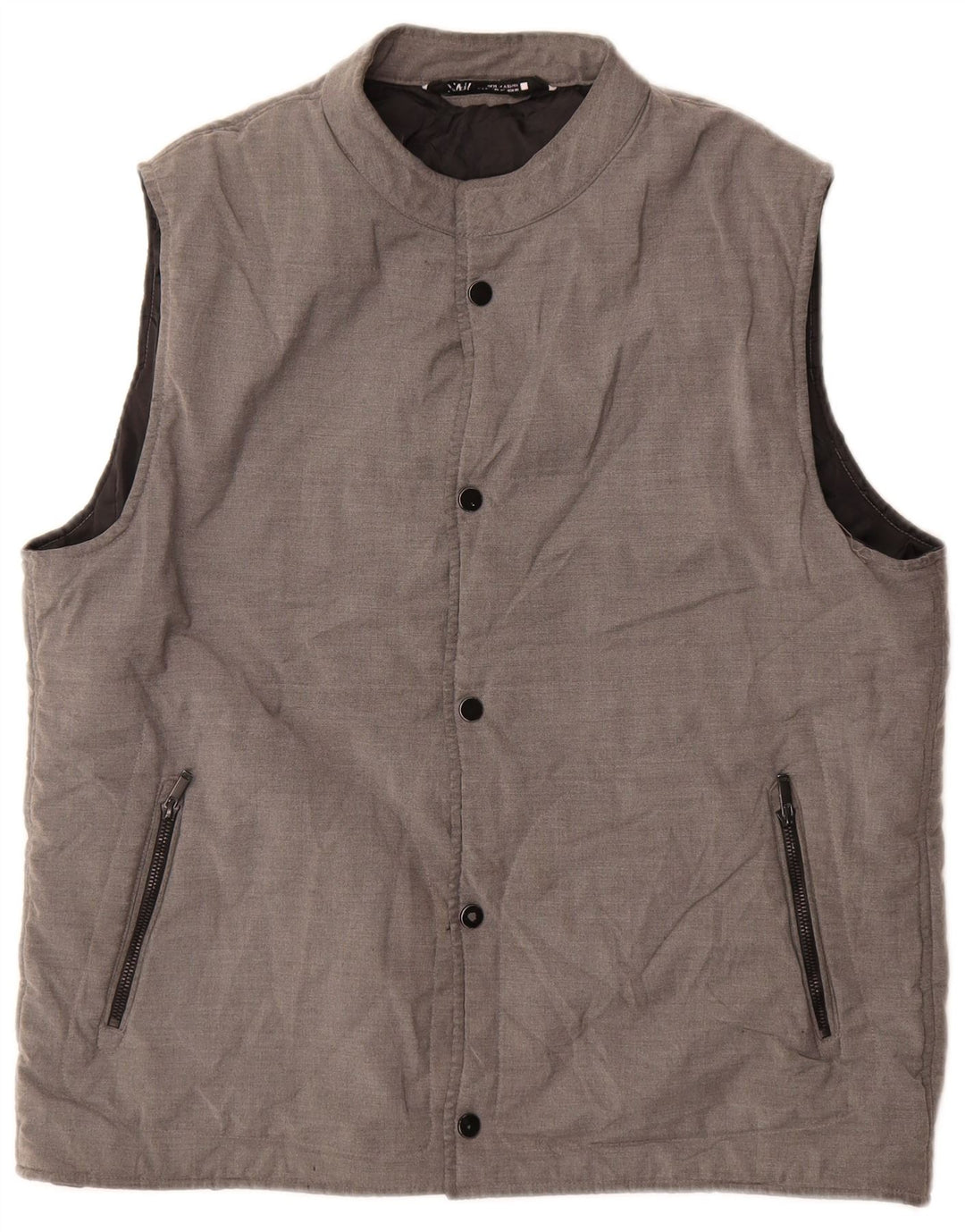 Gilet imbottito da uomo Zara UK 42 XL poliestere grigio