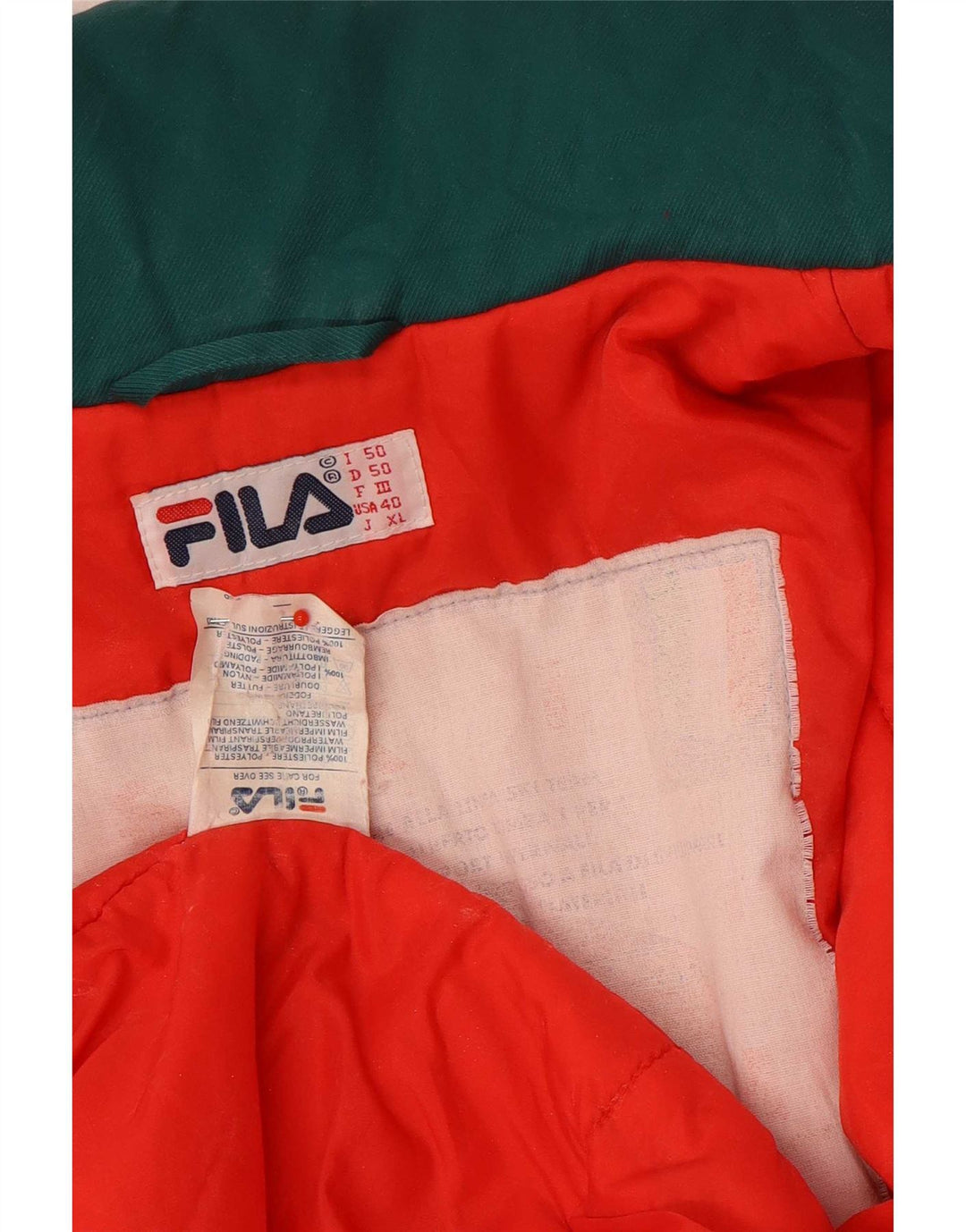 Giacca da sci grafica da uomo Fila IT 50 Large arancione Colourblock in poliestere