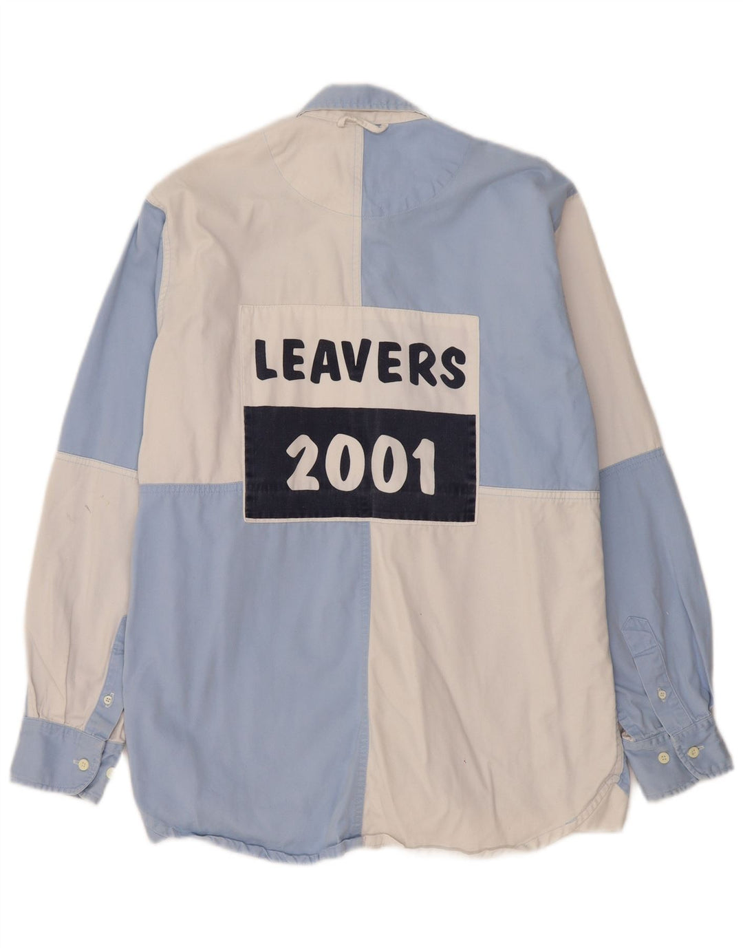 Crew Clothing Camicia pullover grafica da uomo piccola in cotone color block blu