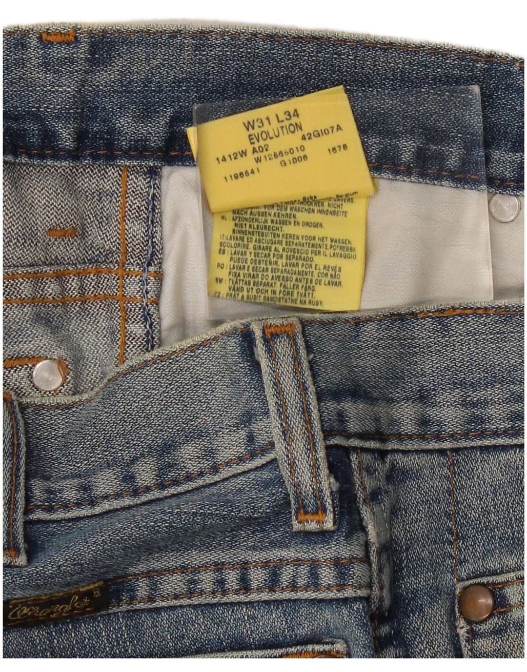WRANGLER Mens Evolution Straight Jeans W31 L30 Blue Cotton