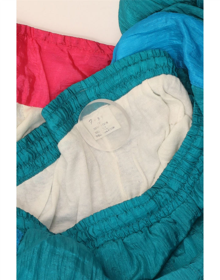 Tuta intera vintage da uomo XL in nylon color block blu