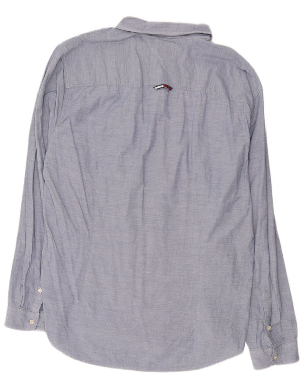 Camicia slim fit da uomo Tommy Hilfiger 2XL cotone blu