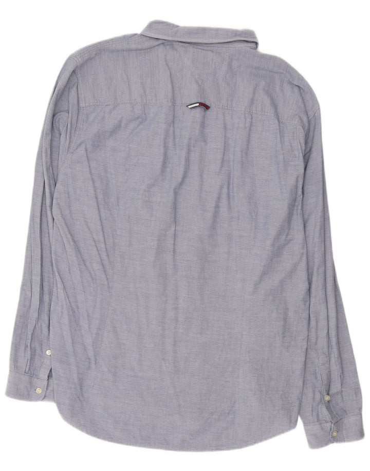 Camicia slim fit da uomo Tommy Hilfiger 2XL cotone blu