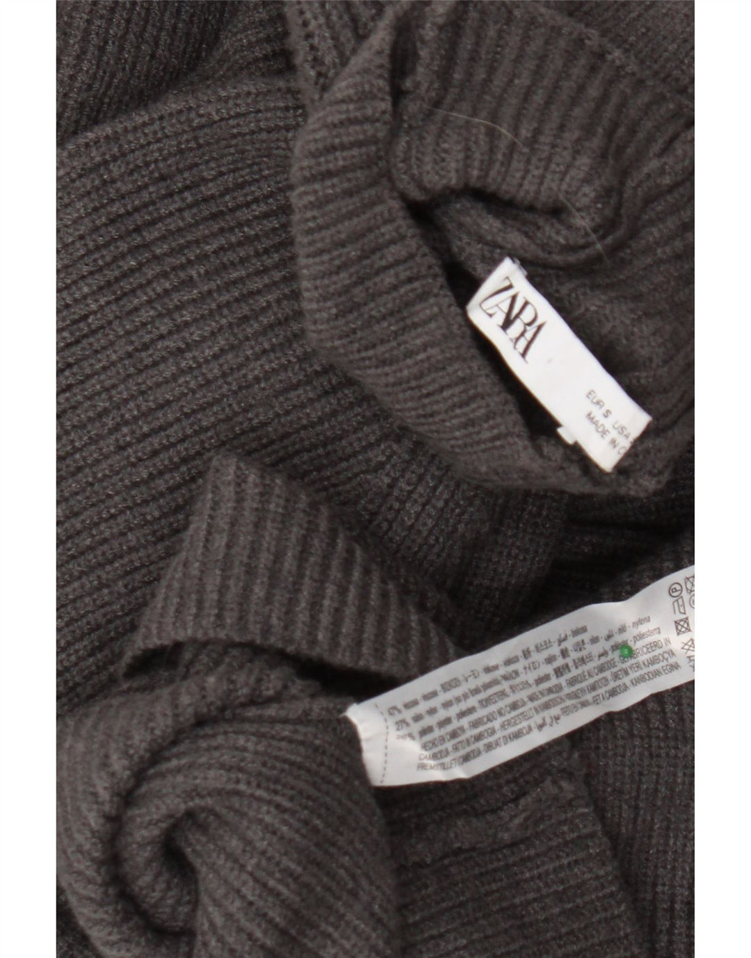Abito maglione Zara da donna UK 10 piccolo in viscosa grigia