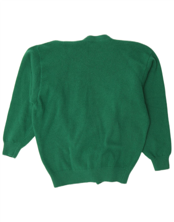 Maglione cardigan da donna Glenmac UK 16 Lana d'agnello verde grande