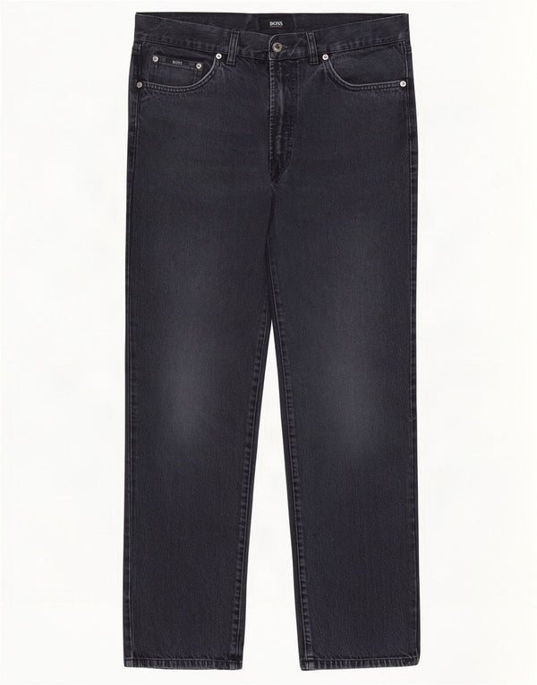 Jeans dritti da uomo Arkansas Hugo Boss W34 L32 cotone blu navy