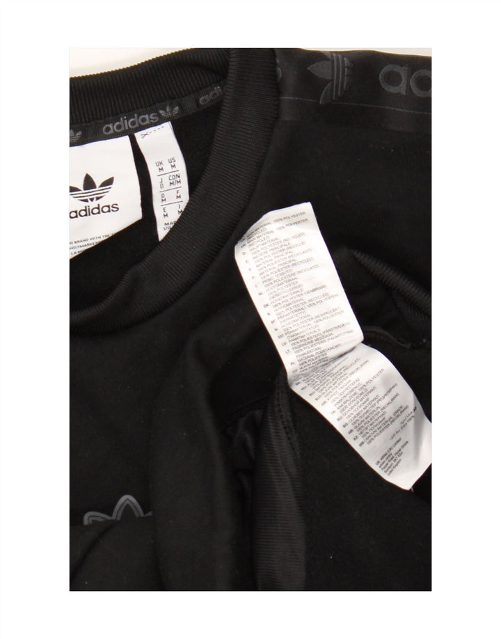 Felpa grafica da uomo Adidas Felpa media nera in poliestere