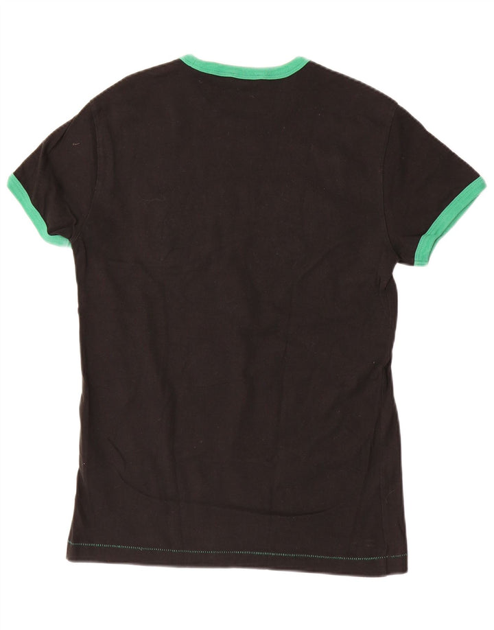 T-shirt grafica da uomo Gas Top piccola in cotone nero