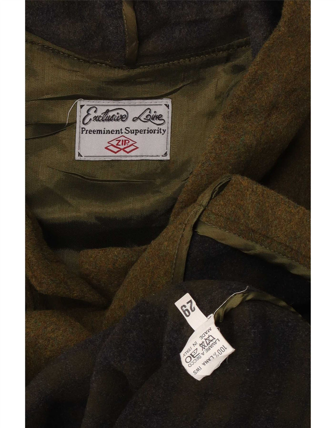 Montgomery con cappuccio da donna con zip UK 16 grande lana verde