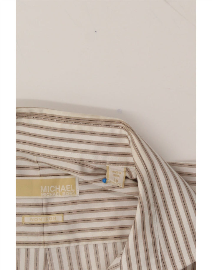 MICHAEL KORS Mens Shirt Size 16 Large Grey Pinstripe Vintage Michael Kors and Second-Hand Michael Kors from Messina Hembry 
