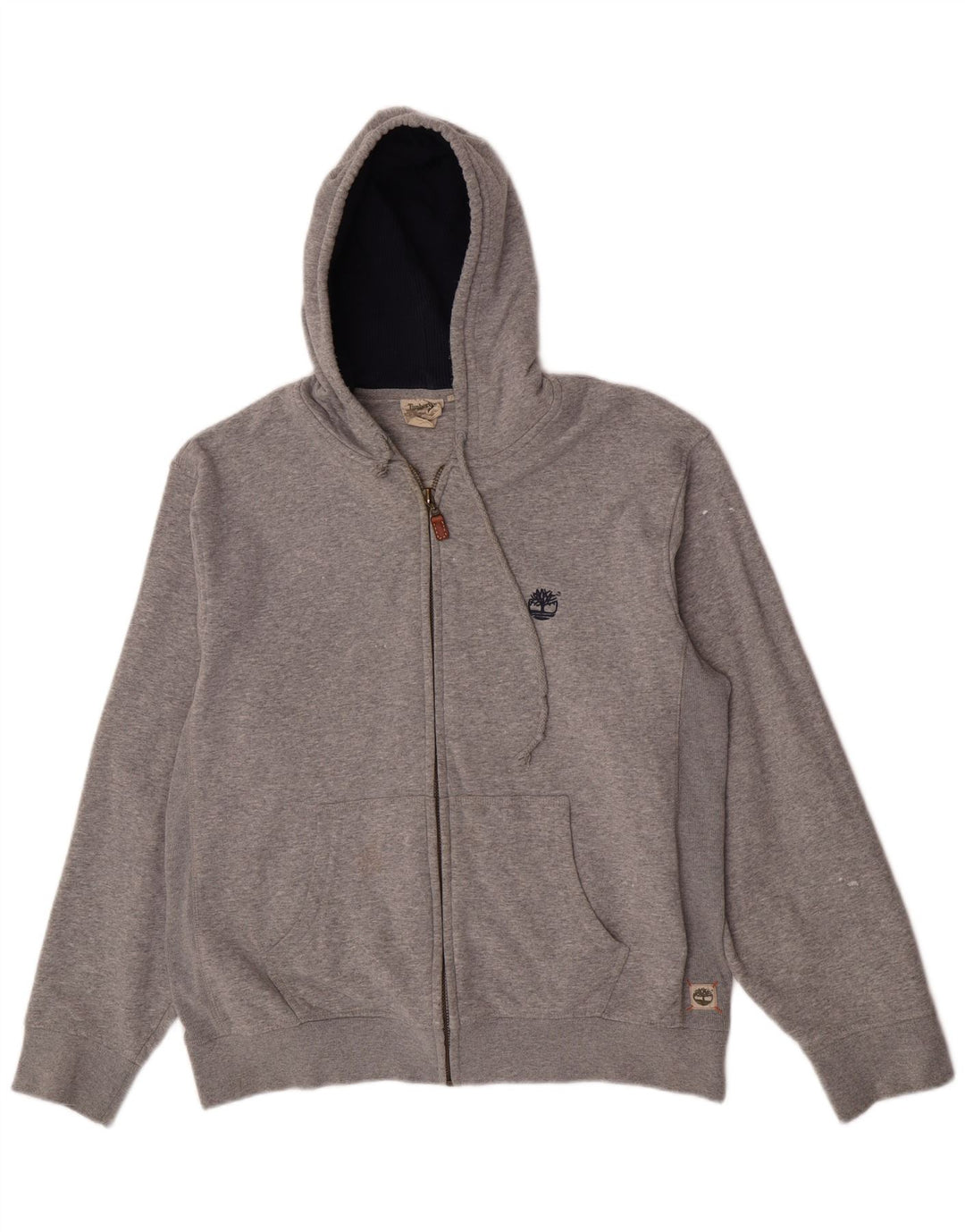 Maglione con cappuccio e zip da uomo Timberland grande in cotone grigio