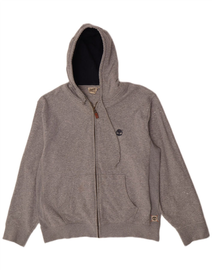 Maglione con cappuccio e zip da uomo Timberland grande in cotone grigio