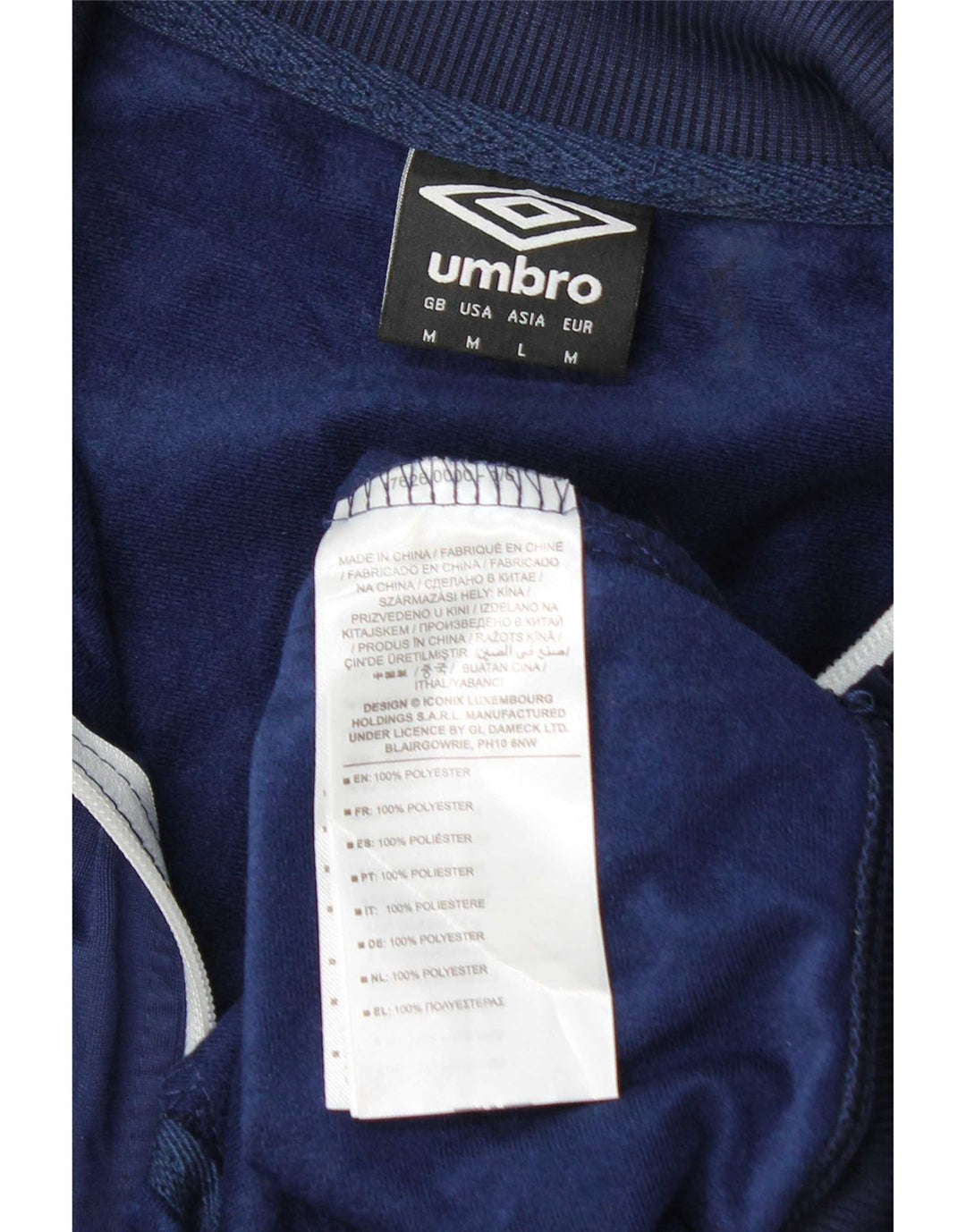 Tuta intera Umbro da uomo con grafica, poliestere color block medio blu navy