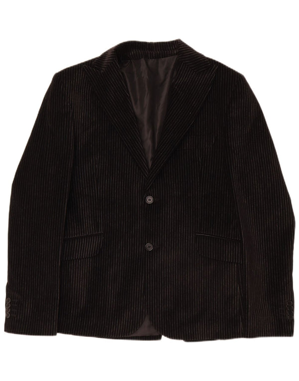 Abito da uomo Vincent a 2 bottoni e 2 pezzi IT 48 medio W30 L32 gessato nero