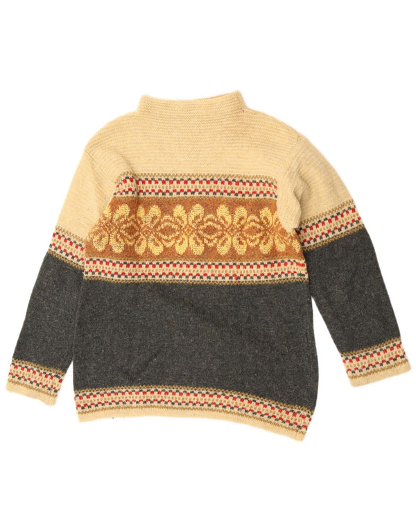 Maglione da donna a collo alto Benetton da donna UK 16 Large Grey Colourblock