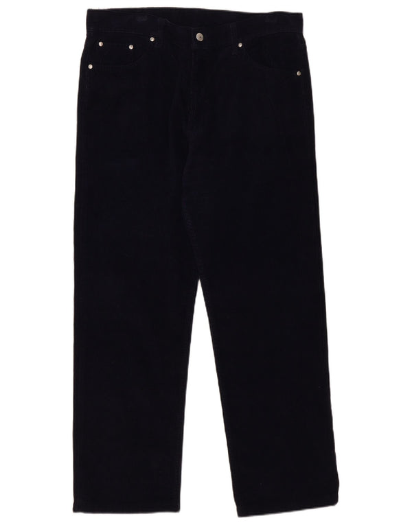 Pantaloni dritti da uomo in velluto a coste Carrera W36 L29 cotone blu navy
