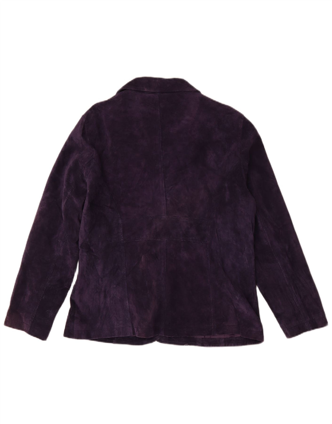 Giacca blazer in pelle scamosciata da donna a 3 bottoni TCM UK 20 2XL in pelle viola