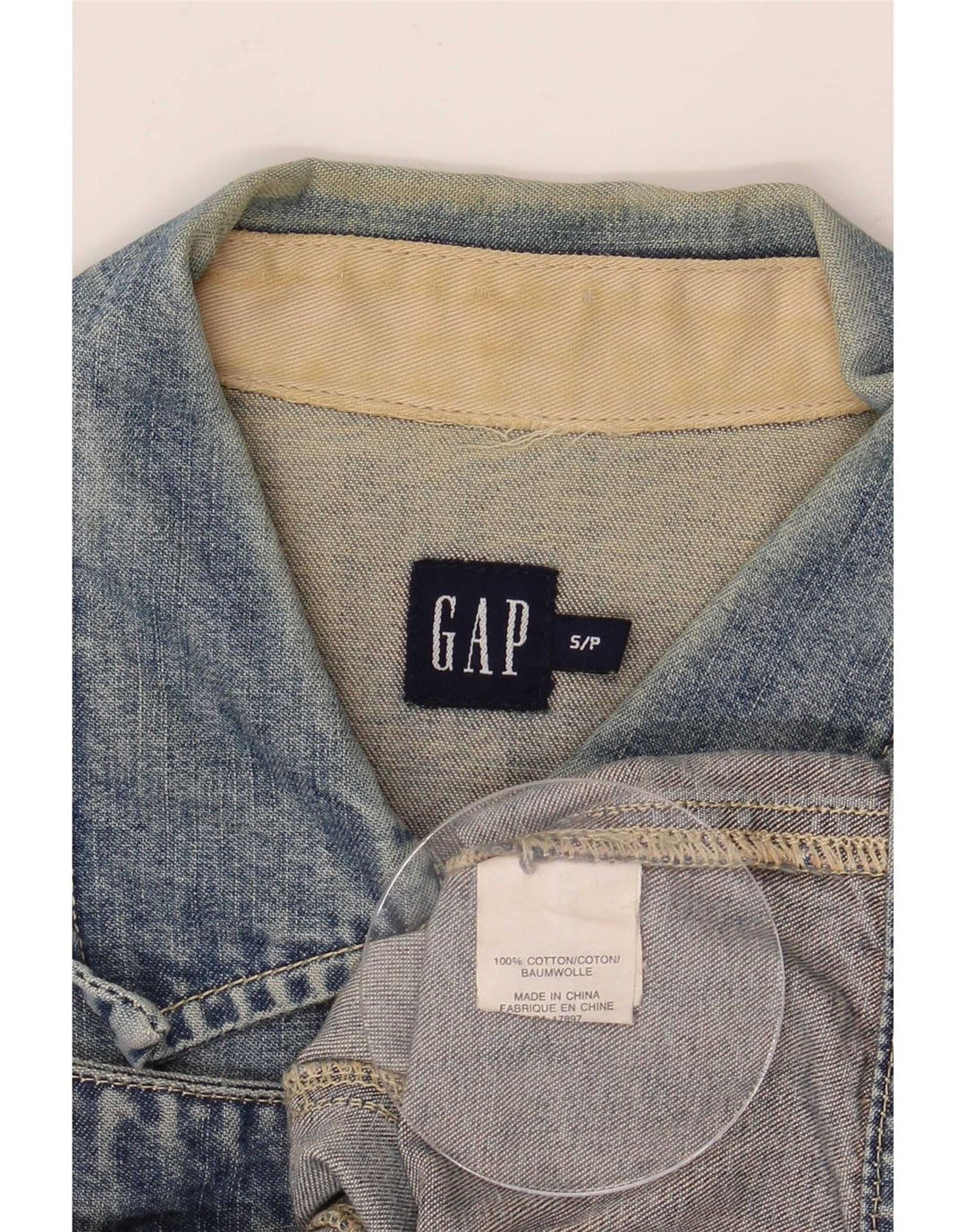 Giacca in denim corta da donna Gap UK 10 piccola in cotone blu