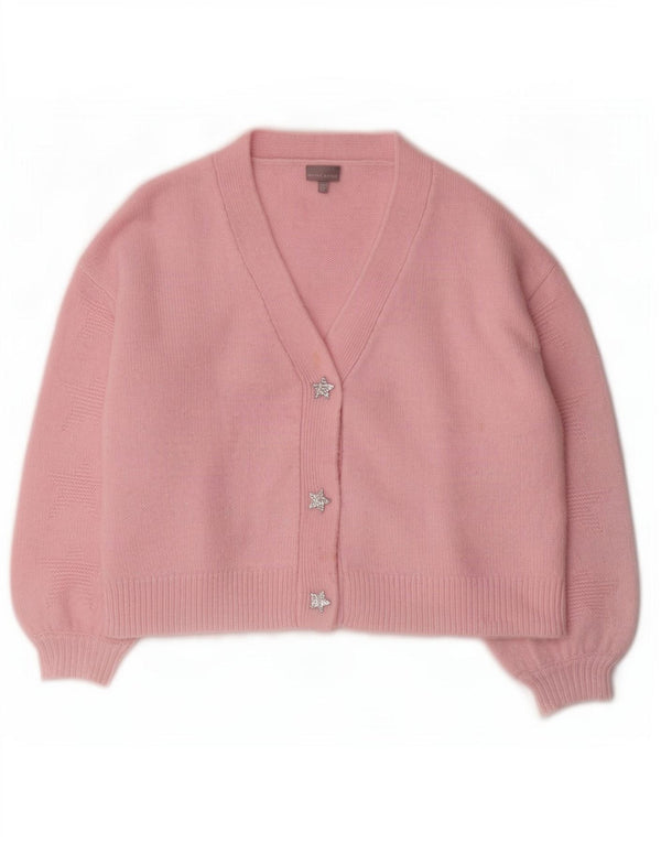 Maglione cardigan oversize da donna Oliver Bonas UK 10 piccolo acrilico rosa