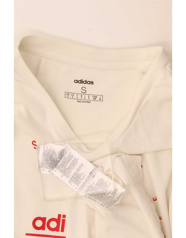 T-shirt grafica da uomo Adidas Top piccola in cotone bianco