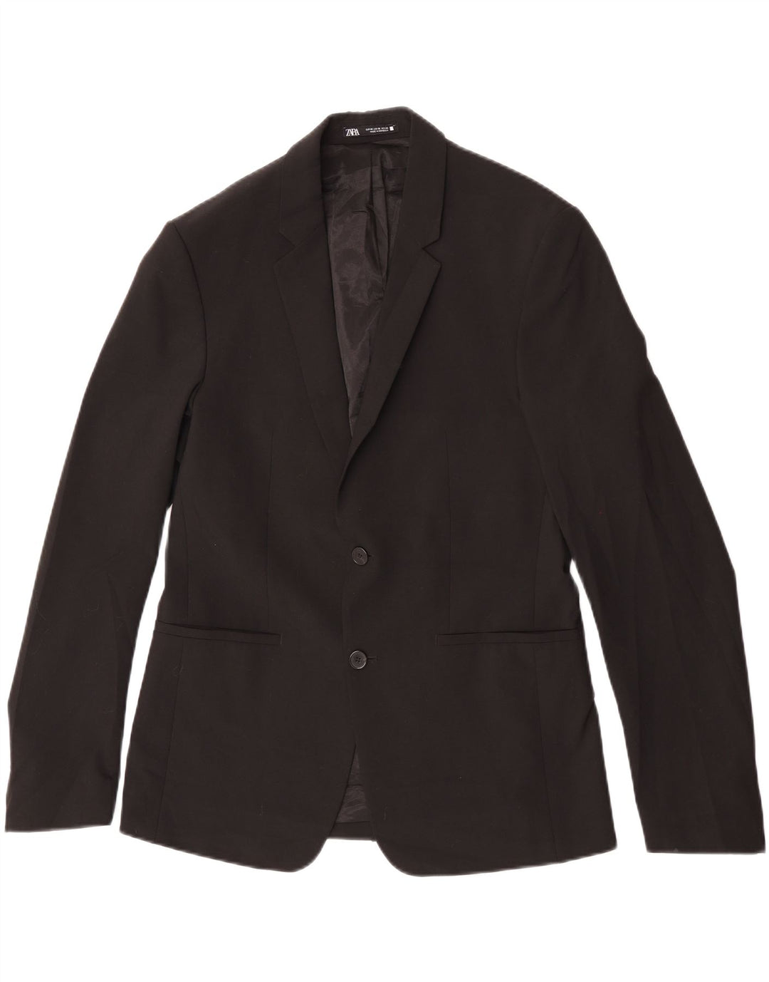 Giacca blazer da uomo a 2 bottoni Zara EU 48 poliestere nero medio