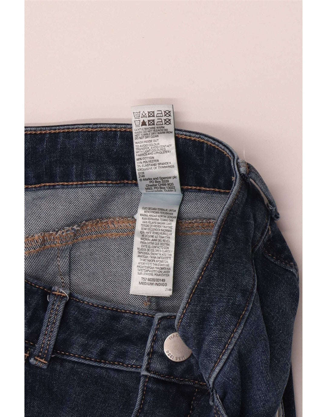 Jeans svasati Magic Slim da donna Marks & Spencer UK 14 Large W30 L30 Blu