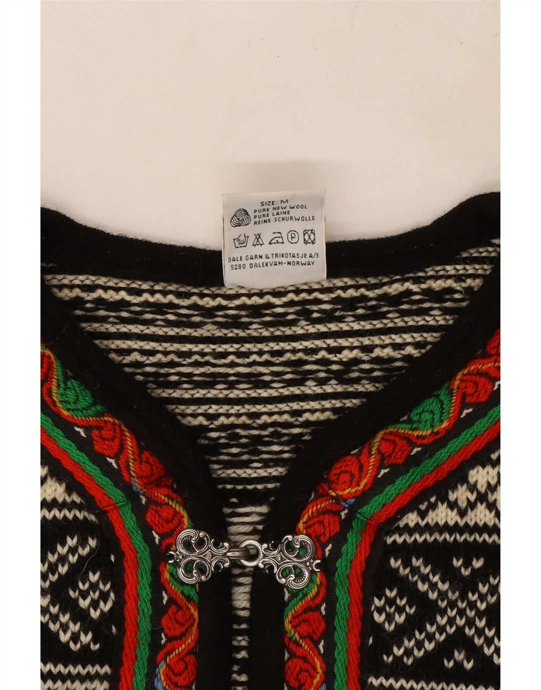 Maglione cardigan da donna DALE OF NORWAY UK 14 Medio Off White Fair Isle