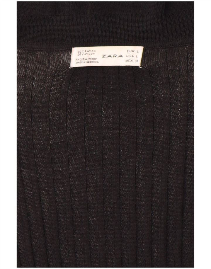 Maglione cardigan aperto da donna Zara UK 16 grande nero