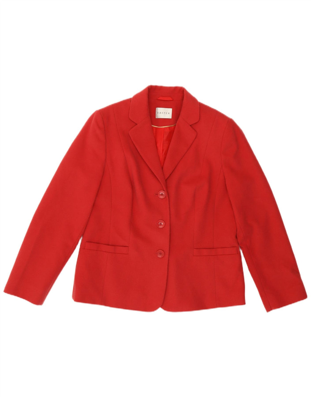 Giacca blazer a 3 bottoni da donna Eastex UK 12 poliestere rosso medio