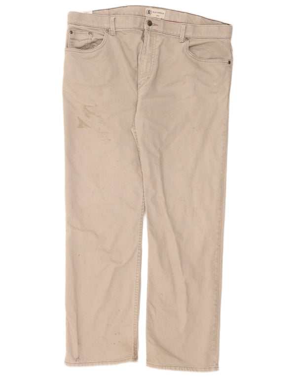 Jeans dritti da uomo Marks & Spencer blu Harbour W40 L31 cotone grigio