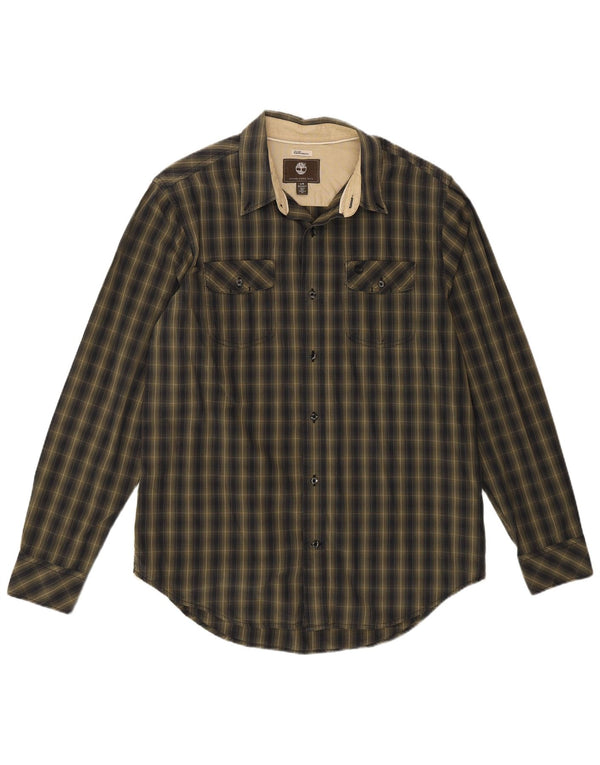 Timberland Camicia da uomo in flanella vestibilità regolare, grande cotone scozzese verde