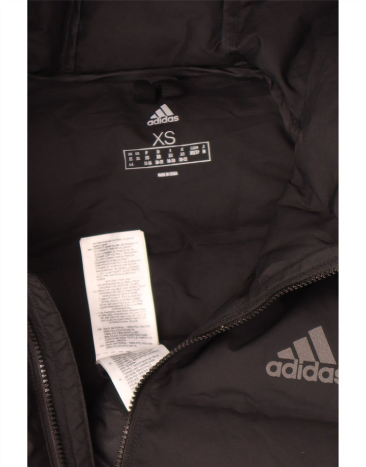 Giacca imbottita con cappuccio da donna Adidas UK 4/6 XS poliestere nero