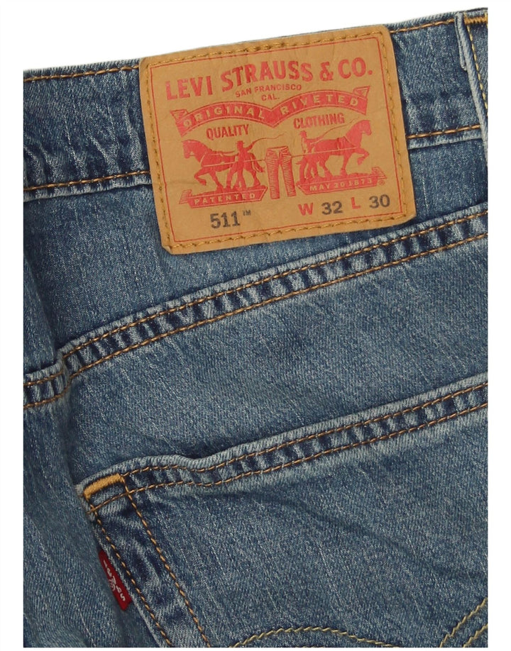 Levi's Uomo 511 Slim Jeans W32 L30 Cotone Blu