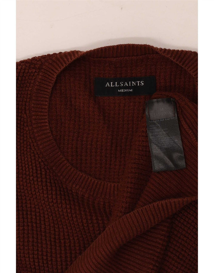 Maglione maglione girocollo da uomo All Saints in cotone marrone medio